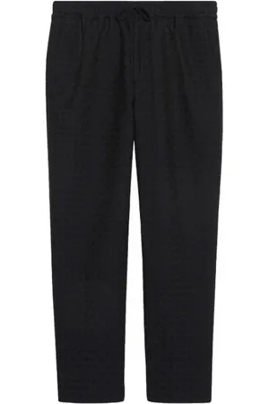 Gucci Bukser, Herre, Blå, L, Bomuld, Horsebit-jacquard bukser med snøre