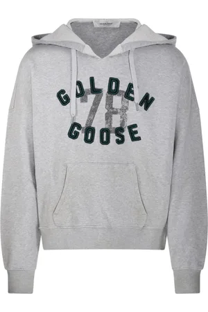 Golden Goose Sweathshirts & Hoodies, Herre, Grå, M, Bomuld, Vintage Ribbed Hættetrøje Sweatshirt