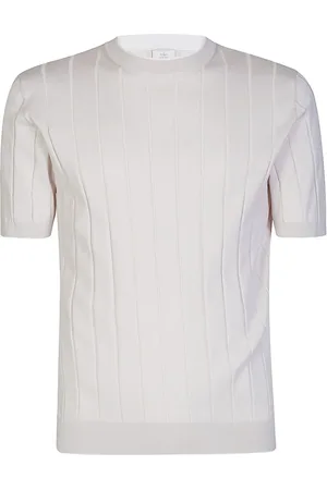 ELEVENTY Strik, Herre, , 2XL, Bomuld, Bomuld Crewneck Flat Ribbed T-shirt
