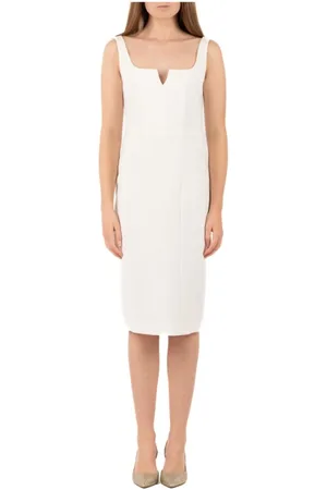 Max Mara Kjole, Dame, Hvid, XS, Elegant Kjole Studio Kollektion