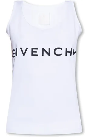 Givenchy Top, Dame, Hvid, S, Bomuld, Ærmeløs Top med Logo