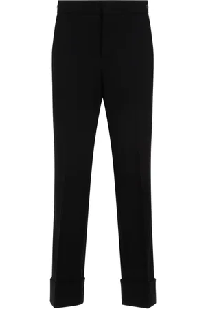 Gucci Bukser, Dame, Sort, S, Uld, Sort uld slim-fit bukser med hestebidseldetalje