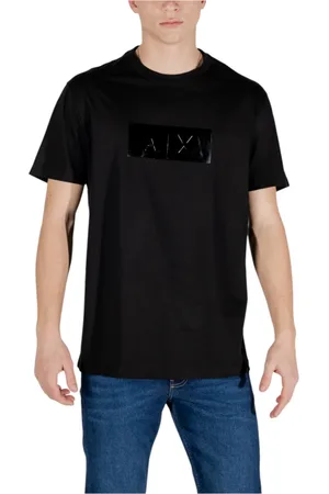 Armani Exchange Top, Herre, Sort, L, Bomuld, Kortærmet T-shirt i bomuld