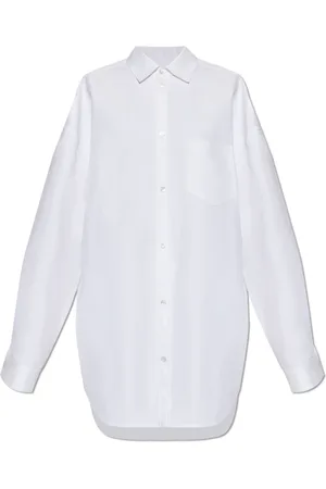 Balenciaga Bluser & Skjorter, Dame, Hvid, XS, Bomuld, Outerwear Skjorte Large Fit