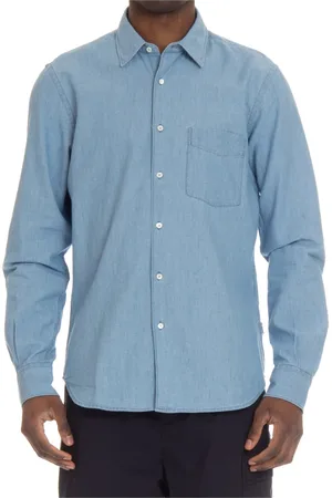 Aspesi Skjorte, Herre, Blå, XL, Denim, Relaxed Fit Denim Skjorte