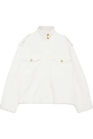 ANINE BING Jakke, Dame, , M, Bomuld, Audrey Jakke, Elfenbenshvid, Oversize, med Knapper