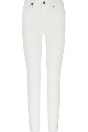 Armani Exchange Bukser, Dame, Hvid, W26, Bomuld, Hvide Skinny Bukser i Bomuld