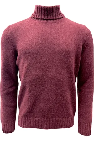 Gran Sasso Strik, Herre, Rød, 3XL, Uld, Boucle Turtleneck Sweater