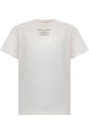 Golden Goose Top, Dame, Hvid, M, Bomuld, Dame slidt-hvid bomulds T-shirt med sorte bogstaver