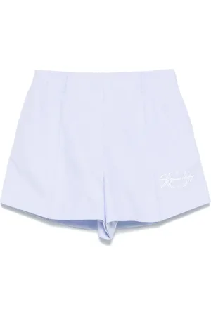 Givenchy Shorts, Dame, Blå, S, Bomuld, Lyseblå broderishorts
