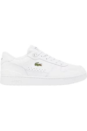 Lacoste Sko, Herre, Hvid, 44 1/2 EU, Læder, Hvide T-Clip Sneakers Mænd