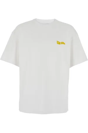 Icon Denim Top, Herre, Hvid, S, Bomuld, Hvid Crewneck T-shirt med Logo Bogstaver