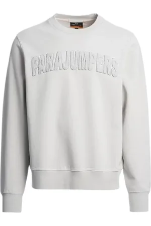 Parajumpers Sweathshirts & Hoodies, Herre, Grå, L, Bomuld, Grå Bomuldssweater med Logo Broderi