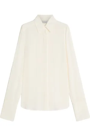 Sportmax Bluser & Skjorter, Dame, Hvid, XS, Uld, Hvid Silkeskjorte Gemona
