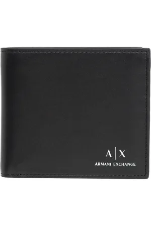 Armani Exchange Tilbehør, Herre, Sort, ONE SIZE, Læder, Minimalistisk Plain Wallet med Kortlommer