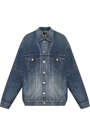 Balenciaga Jakke, Herre, Blå, M, Denim, Denim Oversized Jakke