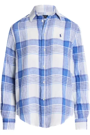 Ralph Lauren Bluser & Skjorter, Dame, Flerfarvet, XS, Linned, Linen Skjorte med Logo