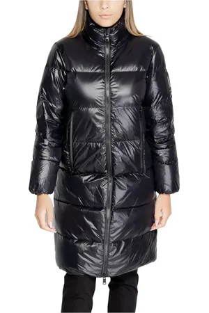 Armani Exchange Frakke, Dame, Sort, M, Uld, Hættejakke med lynlås