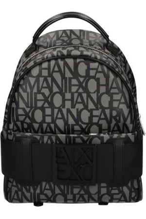 Armani Exchange Taske, Dame, Sort, ONE SIZE, Bomuld, Stilful Rygsæk i Trykt Bomuld med Lommer