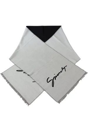 Givenchy Tilbehør, Dame, Sort, ONE SIZE, Uld, Luksuriøst Sort Hvidt Uld Unisex Vinterhalstørklæde