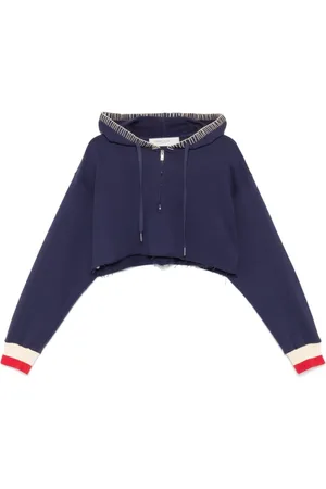 Golden Goose Sweathshirts & Hoodies, Dame, Blå, S, Uld, Blå sweater med guld detaljer