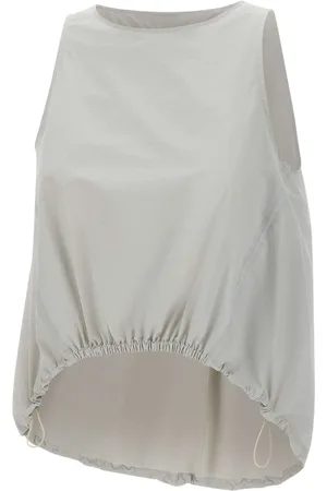 HERNO Top, Dame, Grå, XS, Uld, Grå Teknisk Stof Bluse Ærmeløs