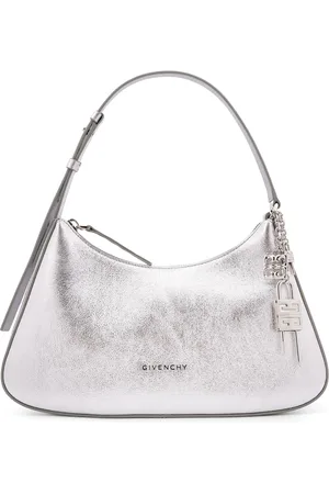 Givenchy Taske, Dame, Grå, ONE SIZE, Uld, Lucky Lock Metallic Læder Skuldertaske