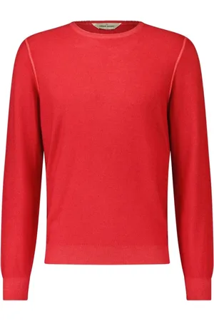 Gran Sasso Strik, Herre, Rød, L, Uld, Fin Strikket Uld Sweater