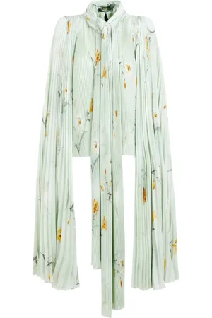 Balenciaga Bluser & Skjorter, Dame, Flerfarvet, 2XS, Uld, Blomstret Bluse
