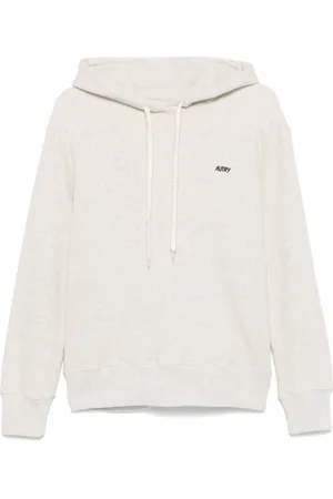 Autry Sweathshirts & Hoodies, Dame, Grå, S, Bomuld, Lysegrå Hættetrøje med Ribkant og Manchetter