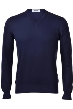 Gran Sasso Strik, Herre, Blå, 2XL, Uld, 598 Pullover