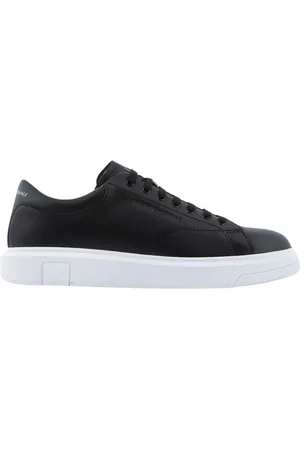 Armani Exchange Sko, Herre, Sort, 39 EU, Læder, Hvide lædersneakers med lav profil