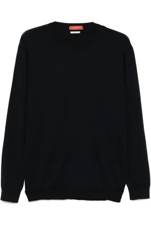 Daniele Fiesoli Strik, Herre, Blå, M, Navy Crew Neck Sweater
