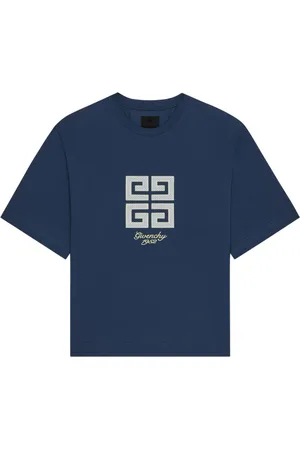 Givenchy Top, Herre, Blå, L, Bomuld, 4G T-Shirt
