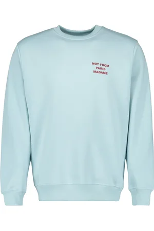 Drôle de Monsieur Sweathshirts & Hoodies, Herre, Blå, M, Bomuld, Lys Blå Sweat Slogan Forår-Sommer 2025