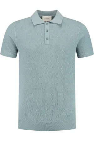 Pure Path Top, Herre, Blå, M, Bomuld, Strikket Polo SS Regular Fit