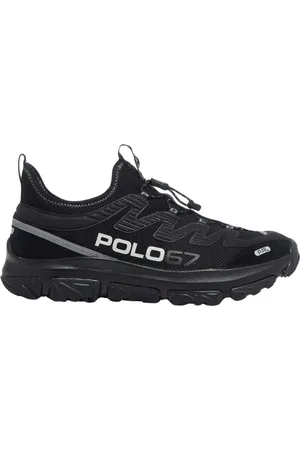 Ralph Lauren Sko, Herre, Sort, 44 EU, Læder, Adventure Sneakers med Logo