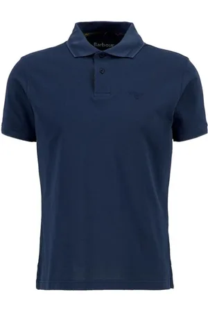 Barbour Top, Herre, Blå, XL, Bomuld, Blå Bomuldspolo Skræddersyet pasform