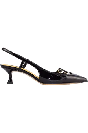 MARA BINI Sko, Dame, Sort, 37 EU, Læder, Sort Patentlæder Slingback Sandaler