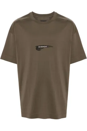 Givenchy Top, Herre, Grøn, M, Bomuld, Militarygrøn Logo T-shirt