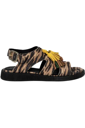 Geox Sko, Dame, Flerfarvet, 35 EU, Uld, Sandaler med rund tå og frynser