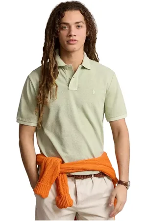 Ralph Lauren Top, unisex, Grøn, L, Bomuld, Grøn Polo Shirt Klassisk Pasform