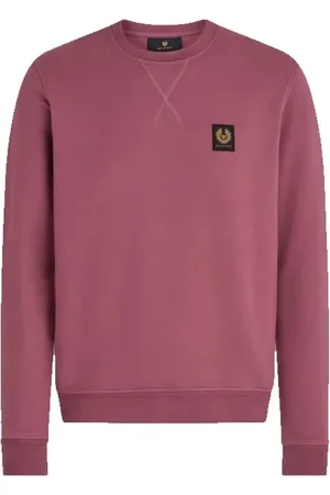 Belstaff Sweathshirts & Hoodies, Herre, Rød, L, Bomuld, Klassisk bomuldssweatshirt med V-stik detalje