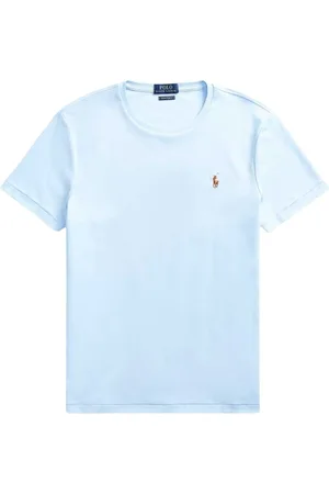 Ralph Lauren Top, Herre, Blå, M, Uld, Stilfuld T-shirt