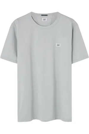 C.P. Company Top, Herre, Blå, S, Logo Patch Mercerized Jersey Skjorte