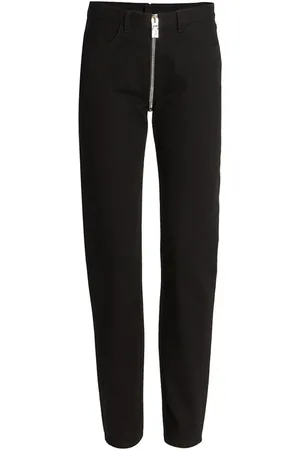 Givenchy Jeans, Dame, Sort, W28, Denim, Sorte Cotton Denim Jeans med Moto Lynlåsdetalje