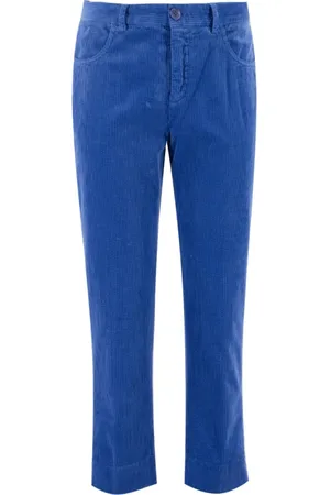 Aspesi Bukser, Dame, Blå, XS, Bomuld, Garment Dyed Cotton Velvet Bukser