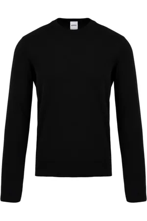 Aspesi Strik, Herre, Sort, 3XL, Bomuld, Bomulds striktrøje med rund hals
