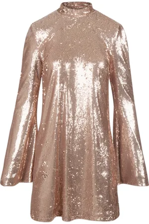 ANIYE BY Kjole, Dame, Lyserød, XS, Polyester, Sequin Kjole med Høj Hals