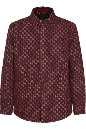 Gucci Jakke, Herre, Rød, L, Uld, Uld Casual Jakke med Logo Mønster